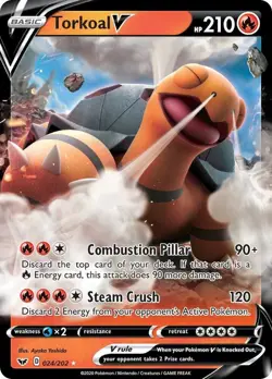 Pokemon Sword & Shield Ultra Rare Torkoal V 024/202 - Near Mint (NM) - Image 1