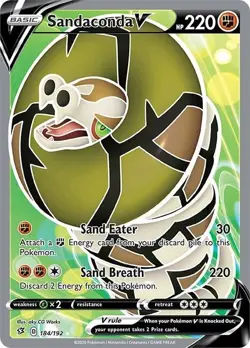 Pokemon Rebel Clash Full Art Sandaconda V 184/192 - Near Mint (NM) - Image 1