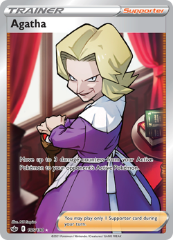 Pokemon Chilling Reign Full Art Agatha 186/198 - Near Mint (NM) - Image 1