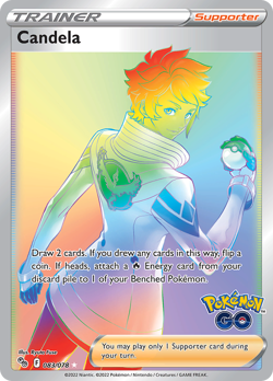 Pokemon Go Rainbow Rare Candela 083/078 - Near Mint (NM) - Image 1