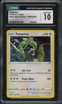 Pokemon CGC 10 Gem Mint SWSH Promo Cosmos Holo Rayquaza SWSH029 - Image 1