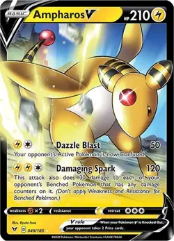 Pokemon Vivid Voltage Ultra Rare Ampharos V 049/185 - Near Mint (NM) - Image 1