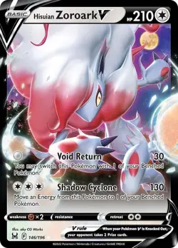 Pokemon Lost Origin Ultra Rare Hisuian Zoroark V 146/196 - Near Mint (NM) - Image 1