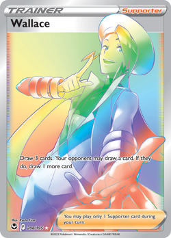 Pokemon Silver Tempest Rainbow Rare Wallace 208/195 - Near Mint (NM) - Image 1