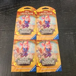 Disney Lorcana Wilds Unknown Sleeved Booster Packs x4 New Sealed - Image 1