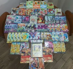 HUGE Lot Of 55 JUMBO Pokemon Cards Mixed Eras! V-Union, VSTAR, V, EX, Full Art - Image 1