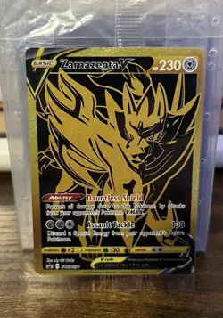SEALED SWSH077 Zamazenta V Black & Gold Full Art Pokemon TCG Promo Card - Image 1