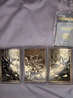 1999 23k gold Plated Pokemon Cards Togepi (2) and Four Poke Balls - Image 1