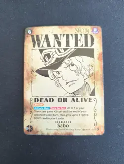 One Piece Sabo Wanted Poster OP13-120 Alt Art Black SEC SP English Card TCG - Image 1
