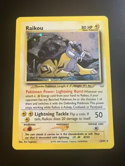 Raikou - 13/64 - Pokemon Neo Revelation Unlimited Holo Rare Card WOTC NM - Image 2