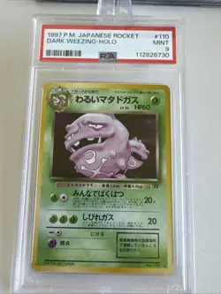 1997 POKEMON JAPANESE ROCKET #110 DARK WEEZING HOLO PSA 9 GRADED CARD - Image 1