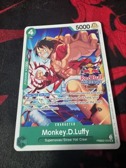 Monkey.D.Luffy (Red Bull Double Don!!) PRB02-005 One Piece Promotion Cards... - Image 1
