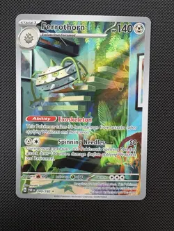 Pokemon TCG Ferrothorn Paradox Rift 209/182 Holo Illustration Rare Card - Image 1