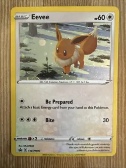 Eevee Swsh190 - Sword & Shield Black Star Promo Pokemon Card - Holo VLP - Image 1