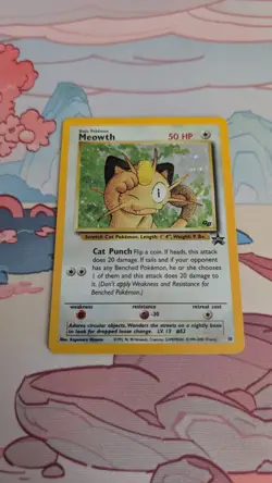 Pokemon Meowth Nintendo Black Star Promo 10 Holo Pokemon Card LP - Image 1