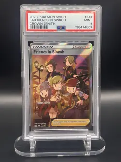 Pokemon 2023 Crown Zenith Full Art Trainer FRIENDS IN SINNOH #149 PSA 9 Mint - Image 1
