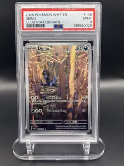 5873 Deino 2025 Pokemon White Flare #146 Illustration Rare BGS 9 - Image 1