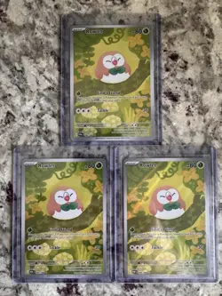 Pokemon TCG Rowlet 090/088 ME03: Perfect Order Illustration Rare Holo NM (3) - Image 1