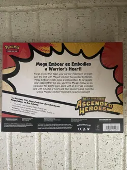 Pokemon Mega Emboar ex Box – Sealed Collection Box w/ 4 Booster Packs - Image 2