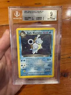 BGS 9 Dark Blastoise Holo 3/82 Team Rocket Unlimited 2000 POKEMON **WITH SWIRL** - Image 4