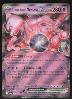 Team Rocket's Mewtwo ex 205 Holo Promo Scarlet & Violet Promo Pokemon Near Mint - Image 1