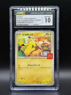 Pokemon Pikachu CGC 10 Japanese McDonald’s Promo 020/M-P - Image 1