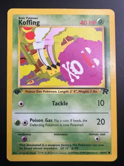 Koffing 58/82 1st Edition Team Rocket Common Pokemon Card WOTC - Image 1