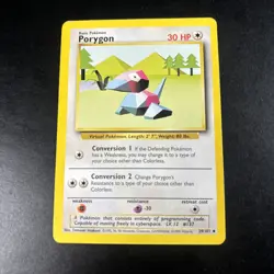 Pokemon TCG PORYGON 39/102 Base Set - Regular Unlimited English 1999 - MP - Image 1