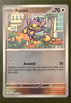 Pokemon TCG Aipom 78/94 Phantasmal Flames ME2 Reverse Holo NM - Image 1