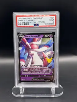 Pokemon 2021 Dark Sylveon V SWSH134 25th Anniv Stamp Celebrations PSA 9 - Image 1