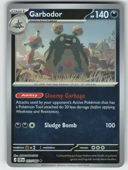 Pokemon Garbodor 057/086 ME04: Chaos Rising Uncommon Reverse Holo NM - Image 1