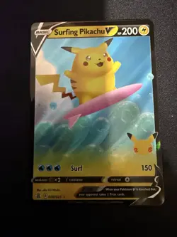 Pokemon TCG Surfing Pikachu V 008/025 Celebrations - Image 1