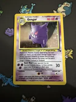 Pokemon Gengar 5/62 Holo Rare Fossil LP Vintage WOTC - Image 1