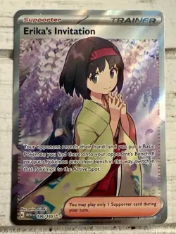 Pokemon SV: 151 Erikas Invitation #196/165! Full Art NM/MINT!! - Image 1