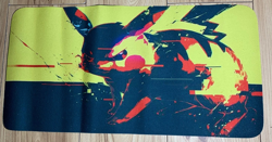 POKEMON - PIKACHU GLITCH ART - RUBBER PLAYMAT - 60CM X 30CM - PERFECT FOR TCG - Image 1