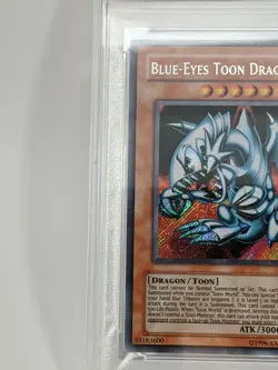 2002 Yu-Gi-Oh Blue Eyes Toon Dragon Spell Ruler SRL-000 Secret Rare Holo PSA 9 - Image 3