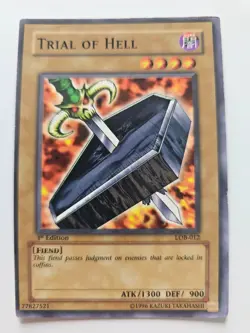 Yugioh Trial of Hell LOB-012 Legend of Blue Eyes White Dragon 1st Edition MP - Image 1