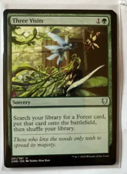 MTG Three Visits x4 Commander Legends 261/361 Regular Uncommon NM - Image 1