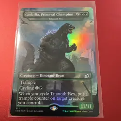 MTG Godzilla, Primeval Champion *FOIL* Ikoria: Lair of Behemoths 377 NM - Image 1