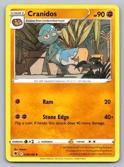 Pokemon TCG SWSH10: Astral Radiance Cranidos 076/189 - Image 1