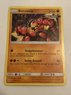 Buzzwole 77/131 Rare Forbidden Light Pokemon - Image 1