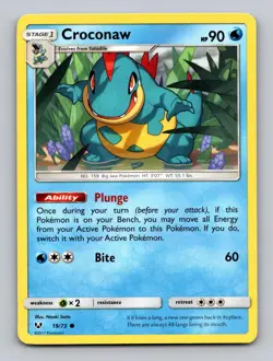 Croconaw 19/73 Common Shining Legends Pokemon Near Mint - Image 1