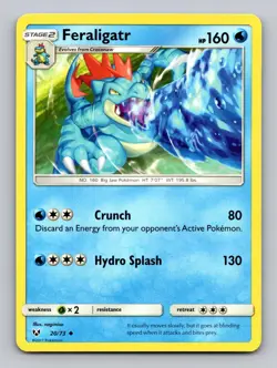 Feraligatr 20/73 Uncommon Shining Legends Pokemon Near Mint - Image 1