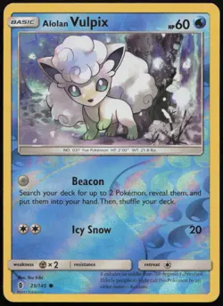 Alolan Vulpix 21/145 LP Guardians Rising Common Reverse Holo Pokemon - Image 1