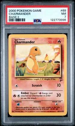 2000 POKEMON GAME BASE II #69 CHARMANDER PSA NM-7 - Image 1