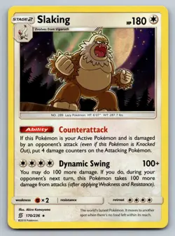 Slaking 170/236 Holo Rare Unified Minds Pokemon Holo Moderately Played - Image 1