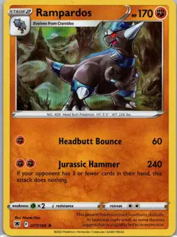 Pokemon TCG Rampardos 077/189 Astral Radiance Holo NM - Image 1