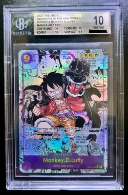 Monkey D. Luffy OP09-119 Manga ENG BGS 10 Pristine One Piece TCG - Image 1