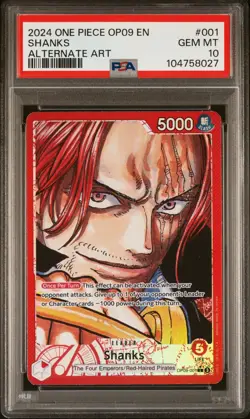 ONE PIECE OP09 - EMPERORS IN THE NEW WORLD 001 SHANKS ALT ART PSA 10 - Image 1