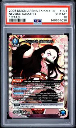 2025 UNION ARENA DEMON SLAYER VOL.2 020 NEZUKO KAMADO 1 STAR PSA 10 GEM MINT - Image 1
